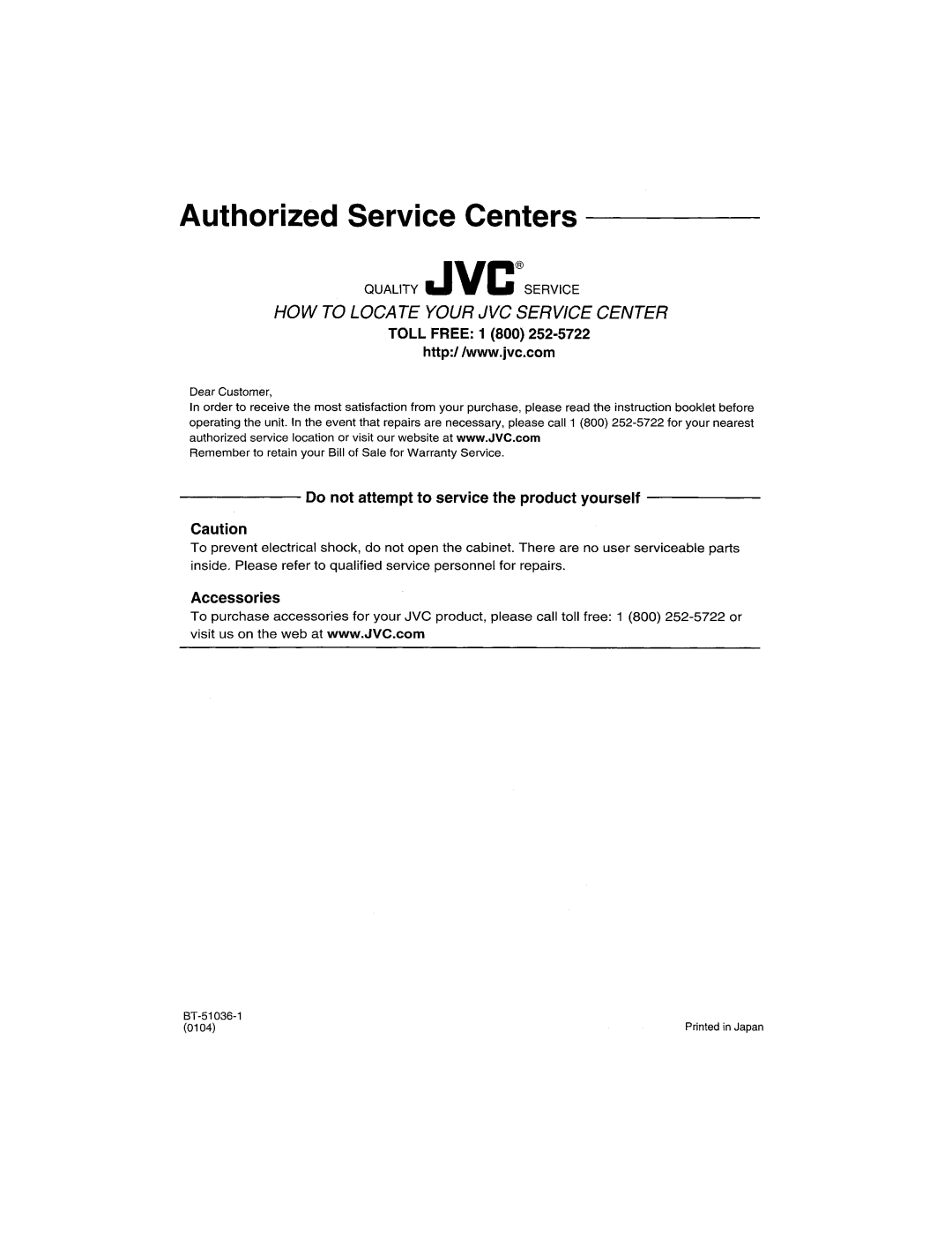 JVC KS-K6001, KS-K6002 manual 