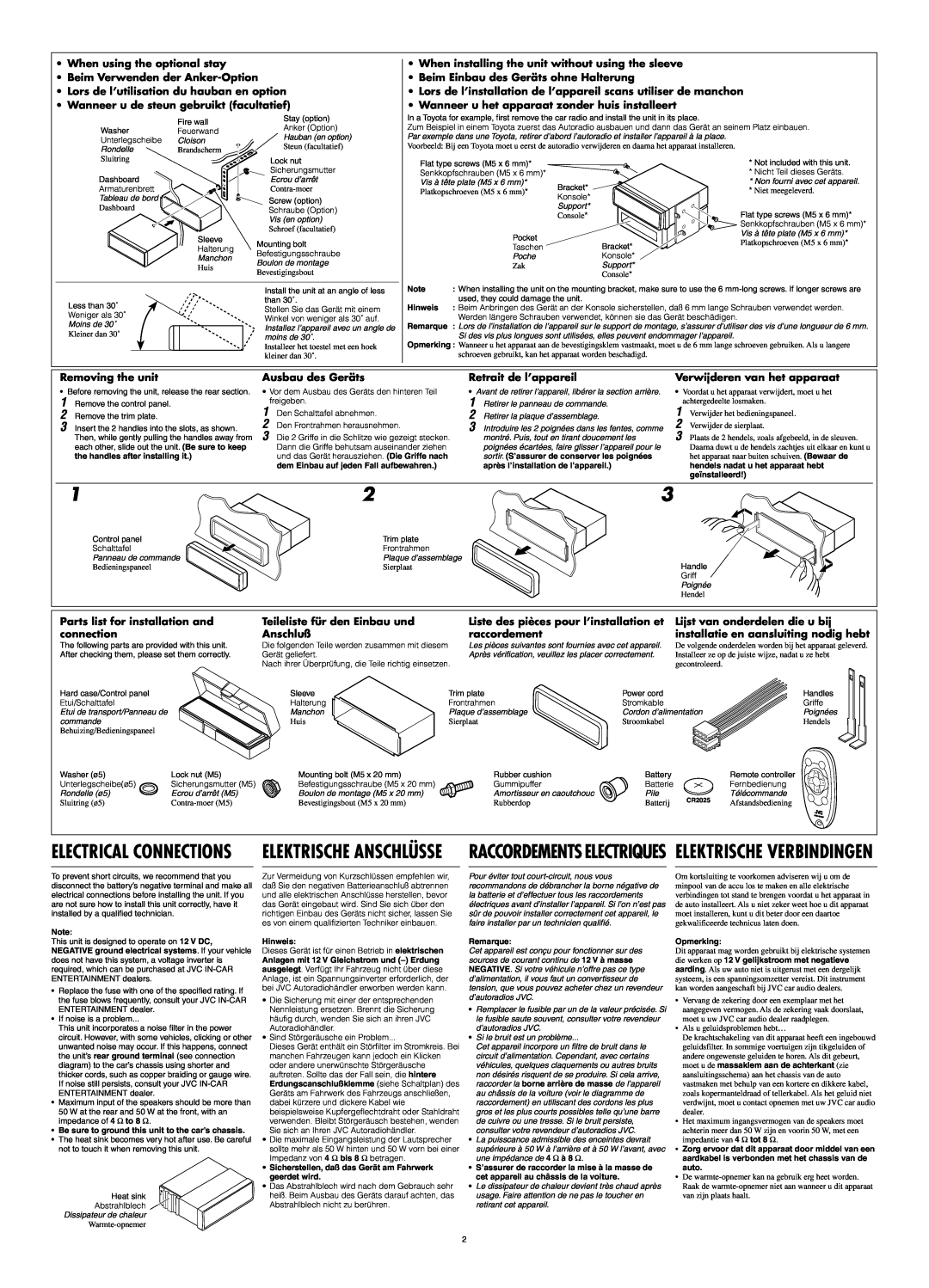 JVC KS-LH60R manual Electrical Connections 