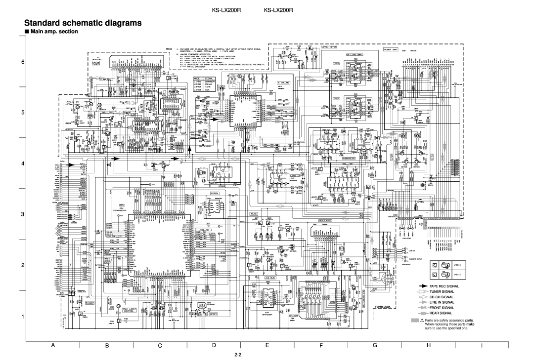 JVC KS-LX200R service manual Standard schematic diagrams, Main amp. section 