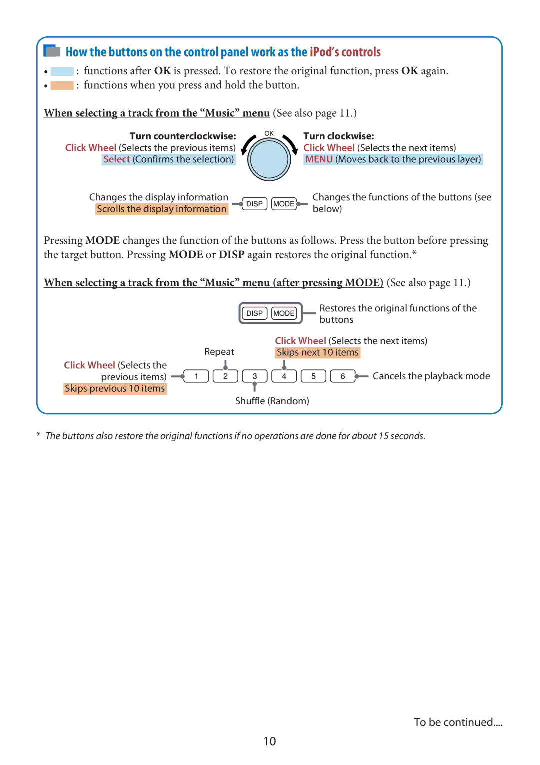 JVC KS-PD100 manual When selecting a track from the Music menu See also 