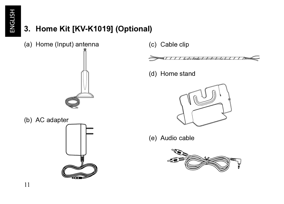 JVC KT-HDP1 manual Home Kit KV-K1019 Optional 