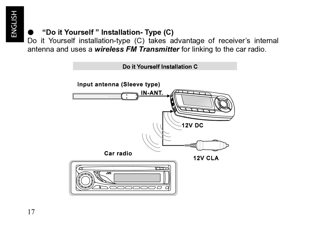 JVC KT-HDP1 manual Do it Yourself Installation- Type C 