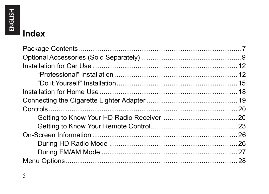 JVC KT-HDP1 manual Index 