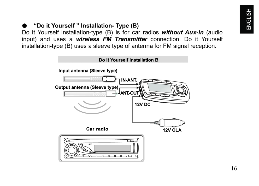 JVC KT-HDP1 manual “Do it Yourself ” Installation- Type B 