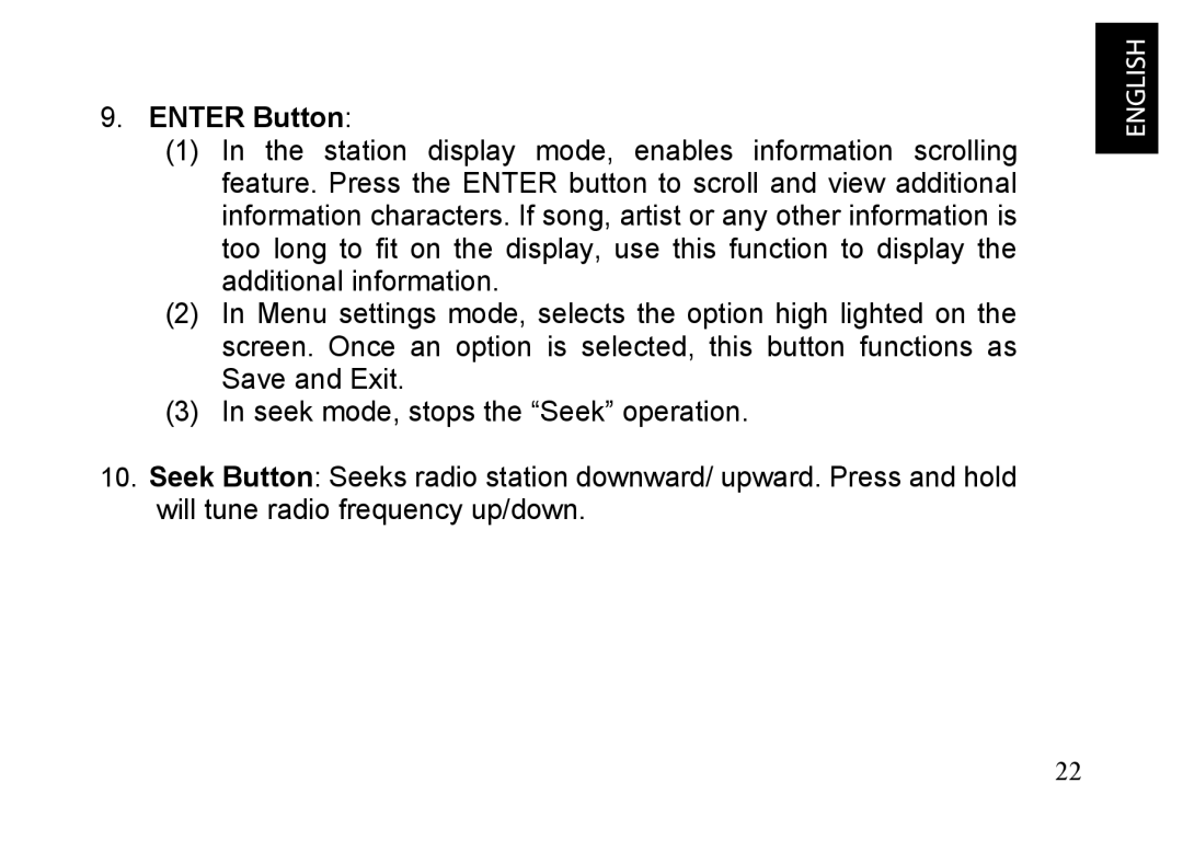 JVC KT-HDP1 manual ENTER Button 
