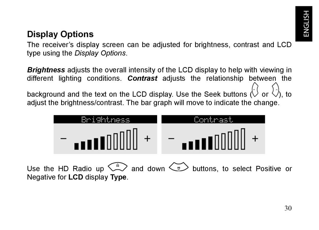 JVC KT-HDP1 manual Display Options 