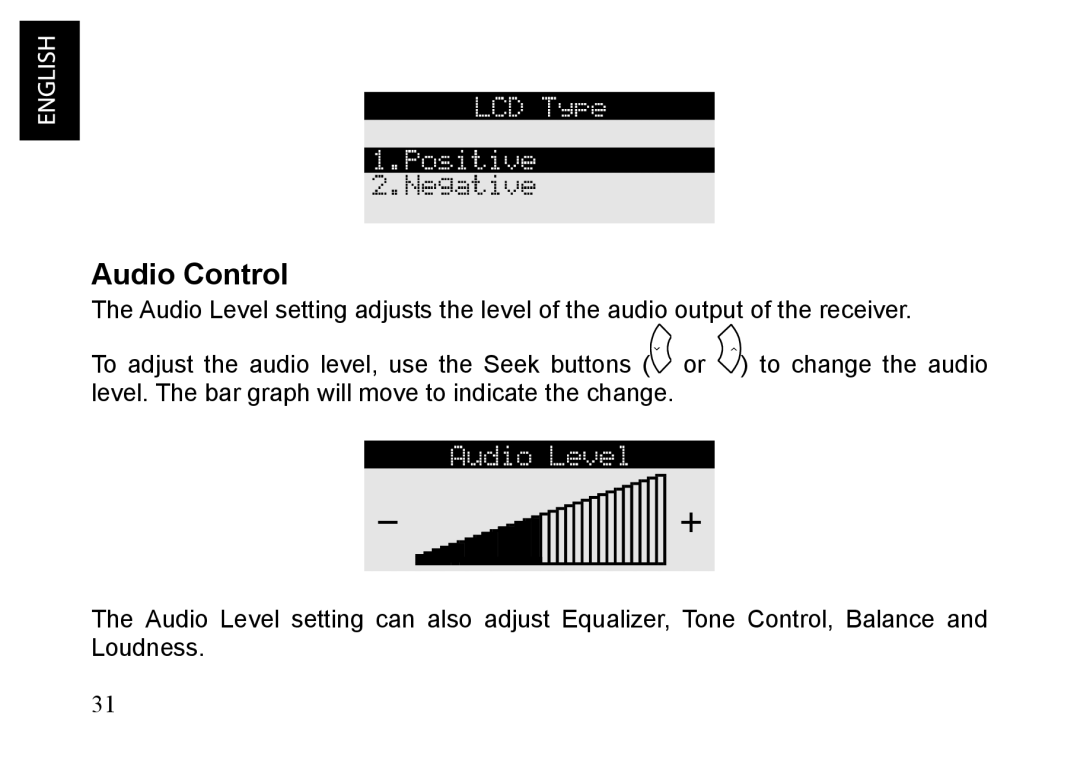 JVC KT-HDP1 manual Audio Control 