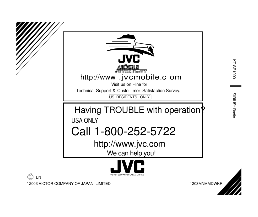 JVC KT-SR1000 manual Call 