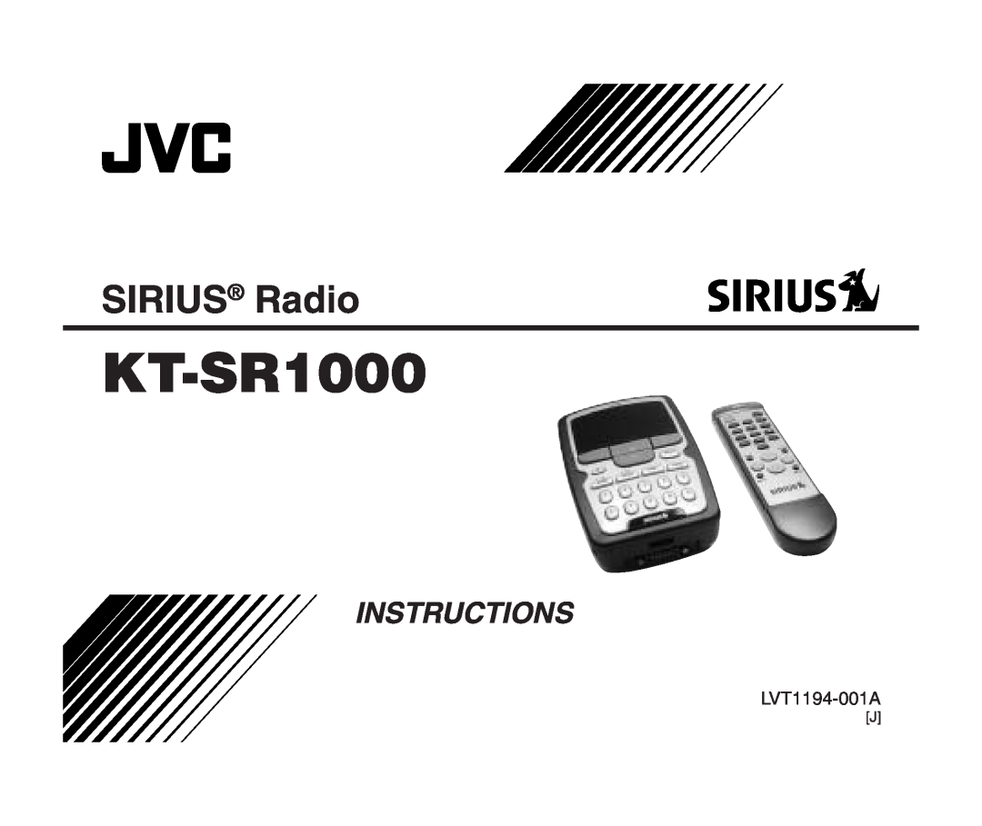 JVC KT-SR1000 manual SIRIUS Radio, Instructions, LVT1194-001A 