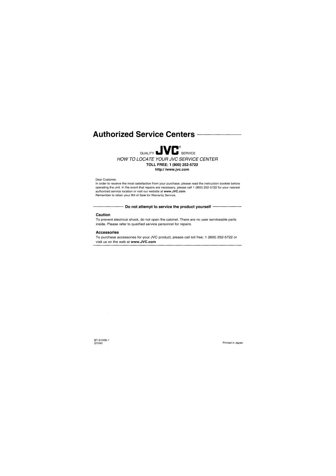 JVC KT-SR1000 manual 