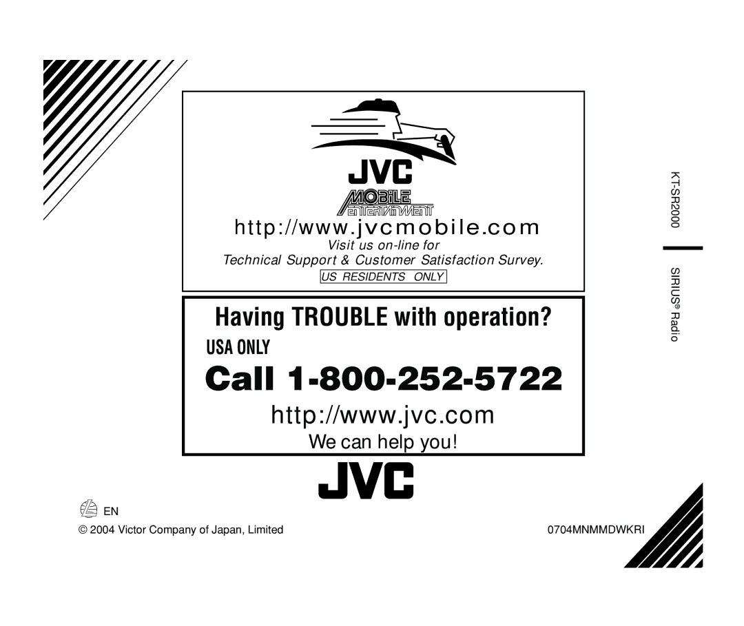 JVC KT-SR2000 manual Call 