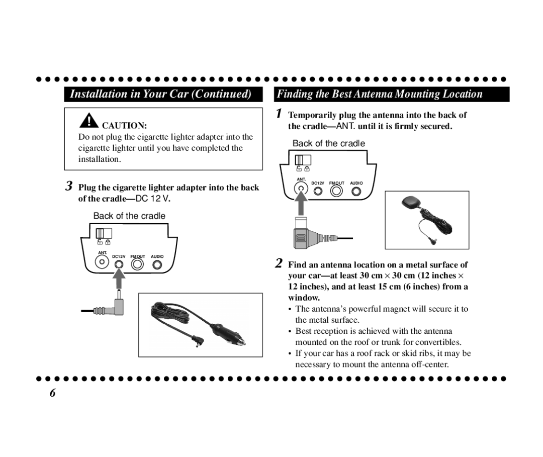 JVC KT-SR3000 manual Finding the Best Antenna Mounting Location 