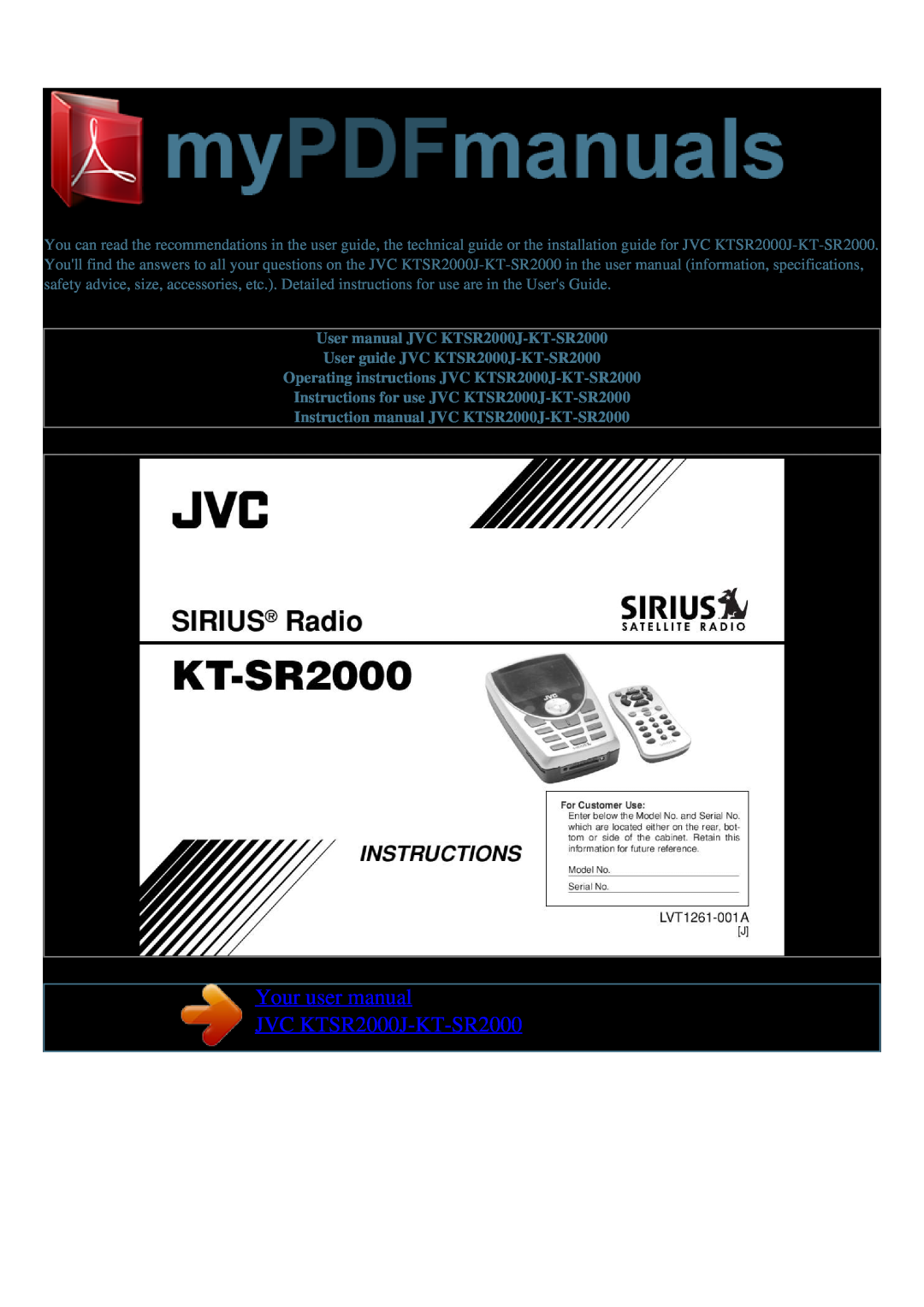 JVC KTSR2000J-KT-SR2000 user manual 