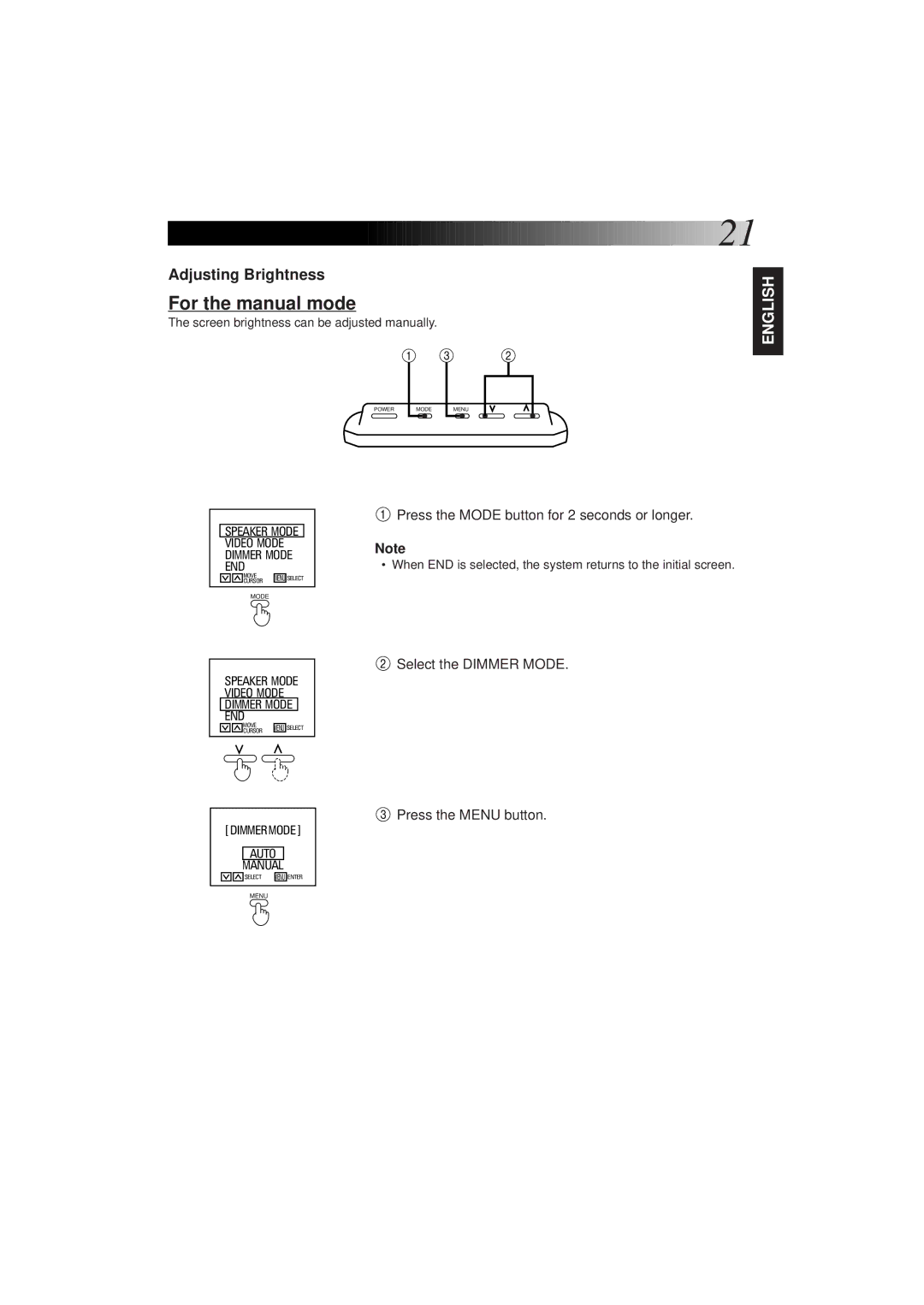 JVC KV-C1 For the manual mode, Adjusting Brightness 