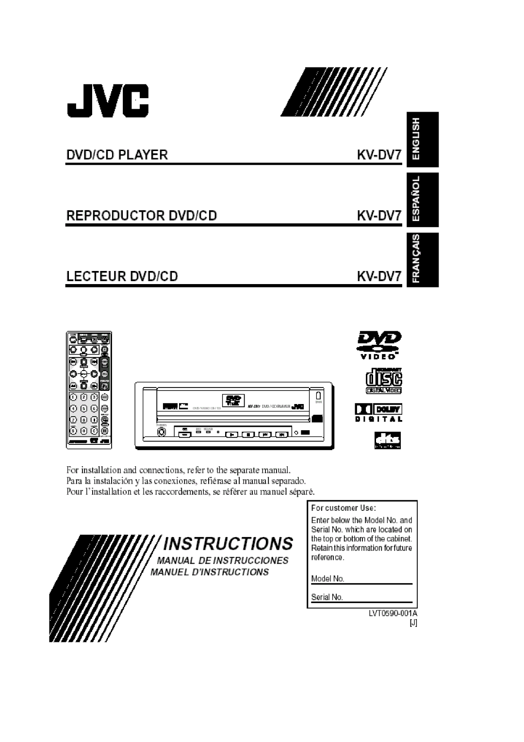 JVC KV-DV7 manual 