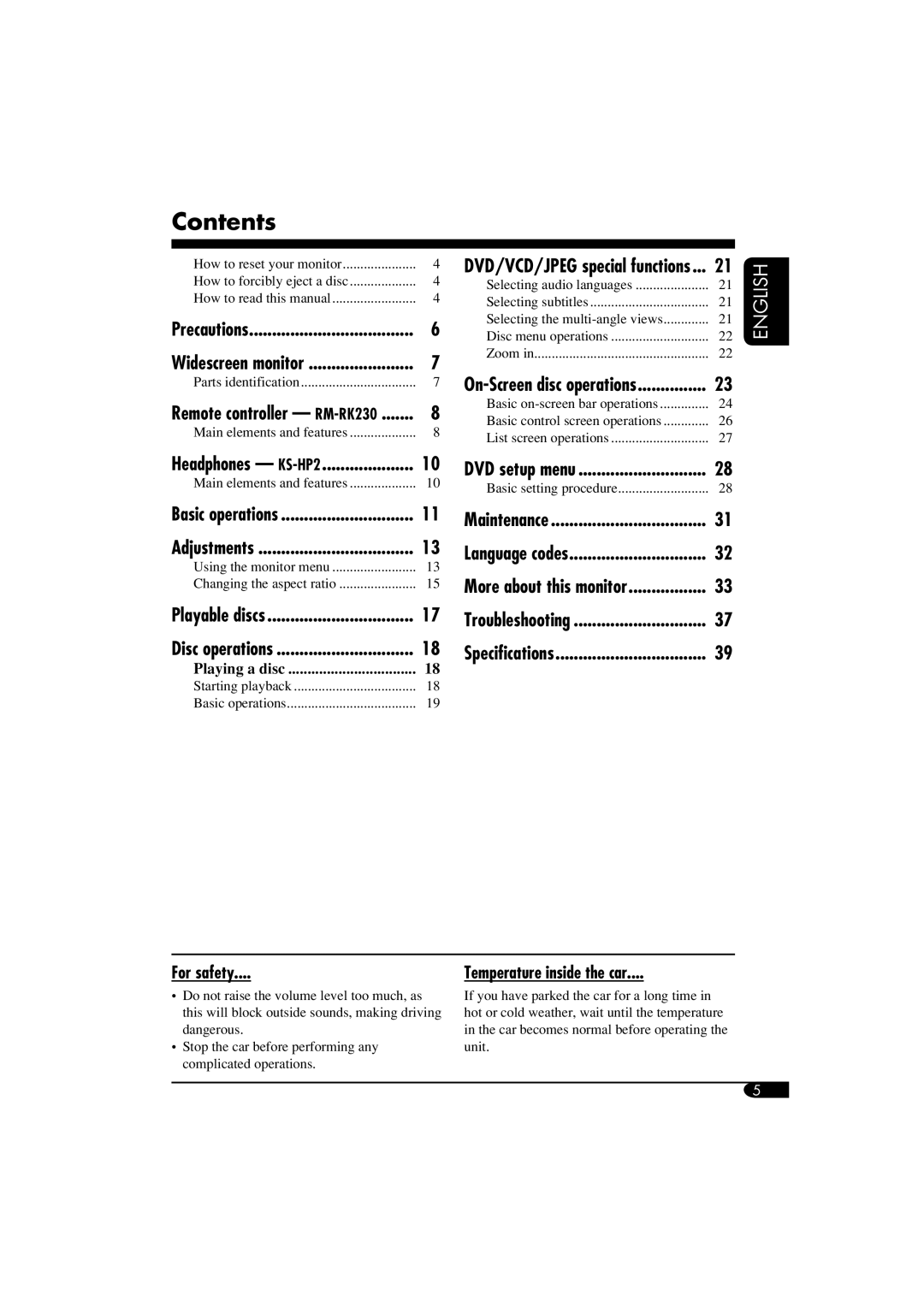 JVC KV-MRD900 manual Contents 