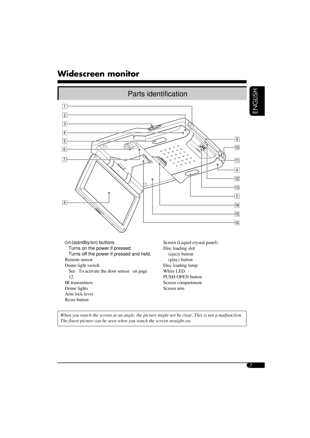 JVC KV-MRD900 manual Widescreen monitor 