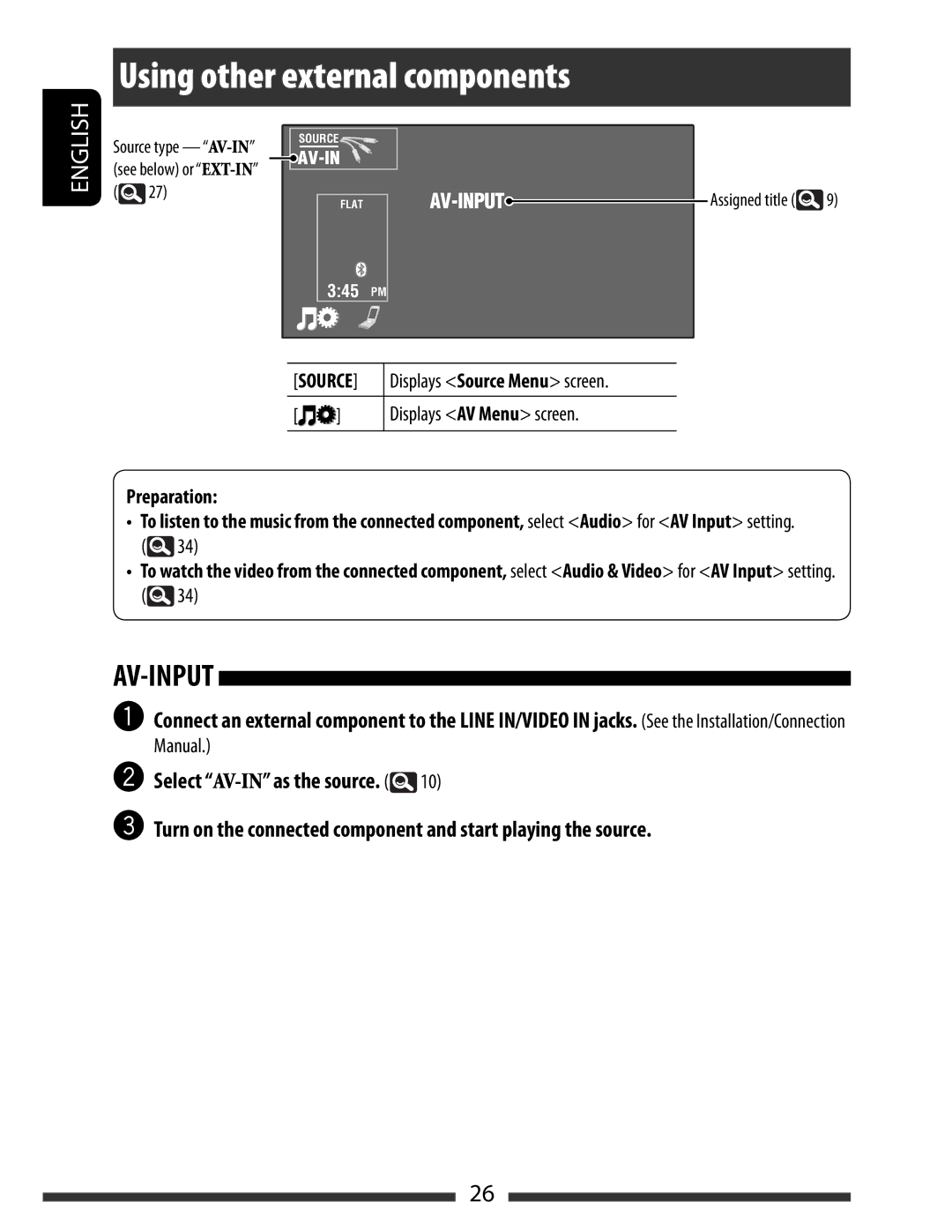 JVC KW-AVX838, KW-AVX830 manual Using other external components, Manual 