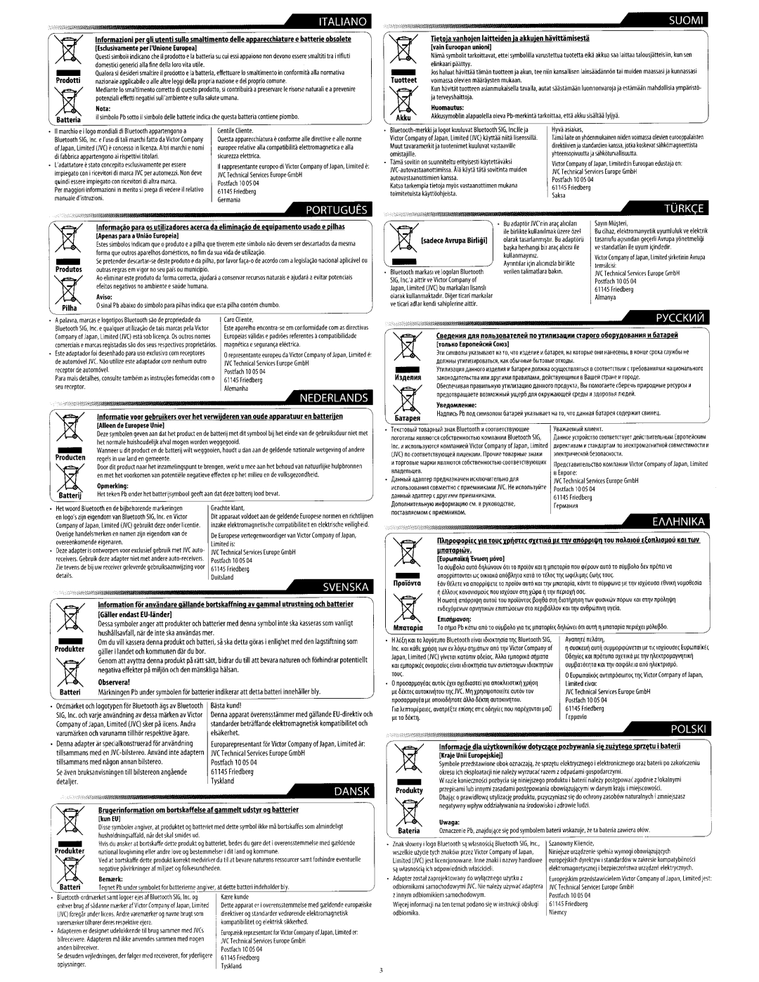 JVC KW-AVX830, KW-AVX838 manual Italiano 