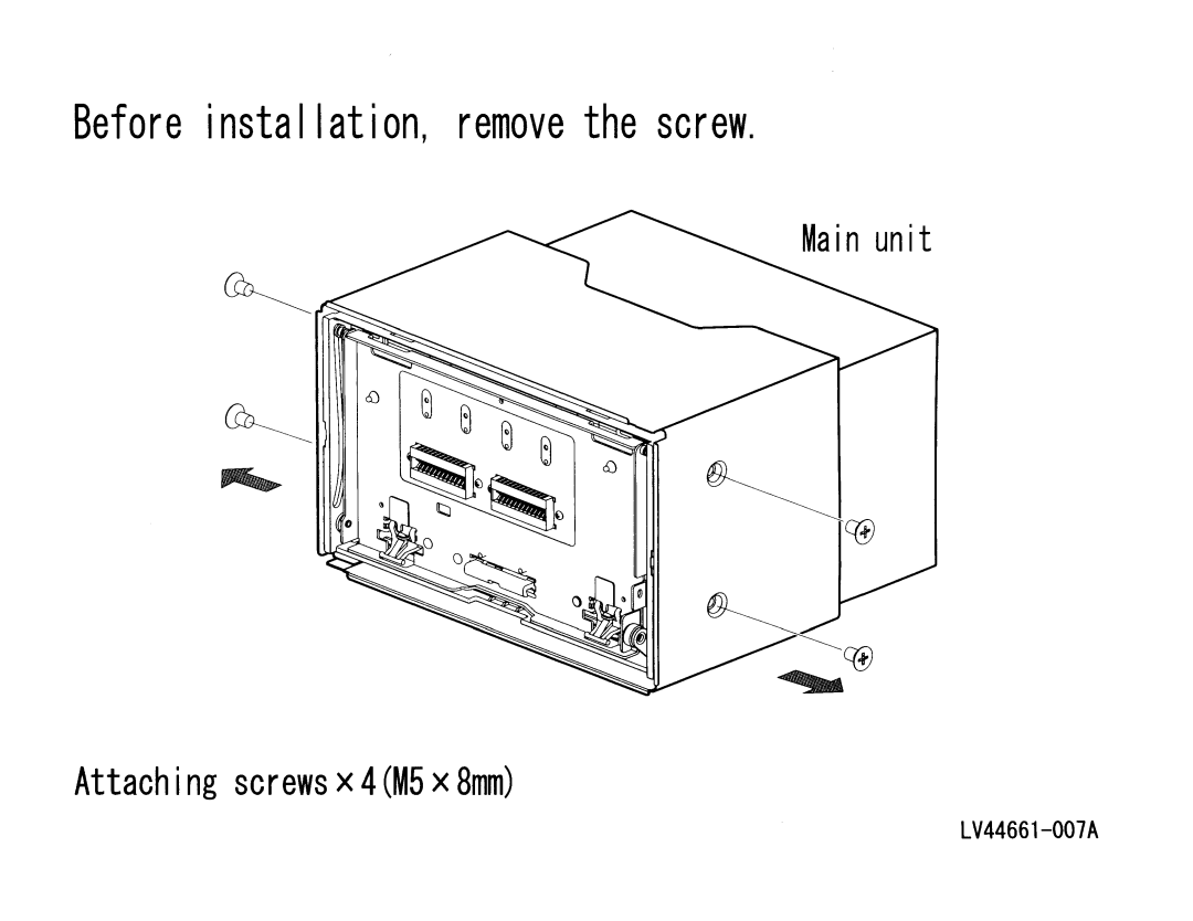 JVC KW-AVX830, KW-AVX838 manual Before installation, remove the screw 