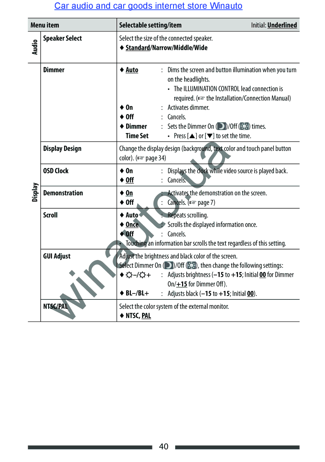 JVC KW-AVX846 user manual Ntsc/Pal, Ntsc, Pal 