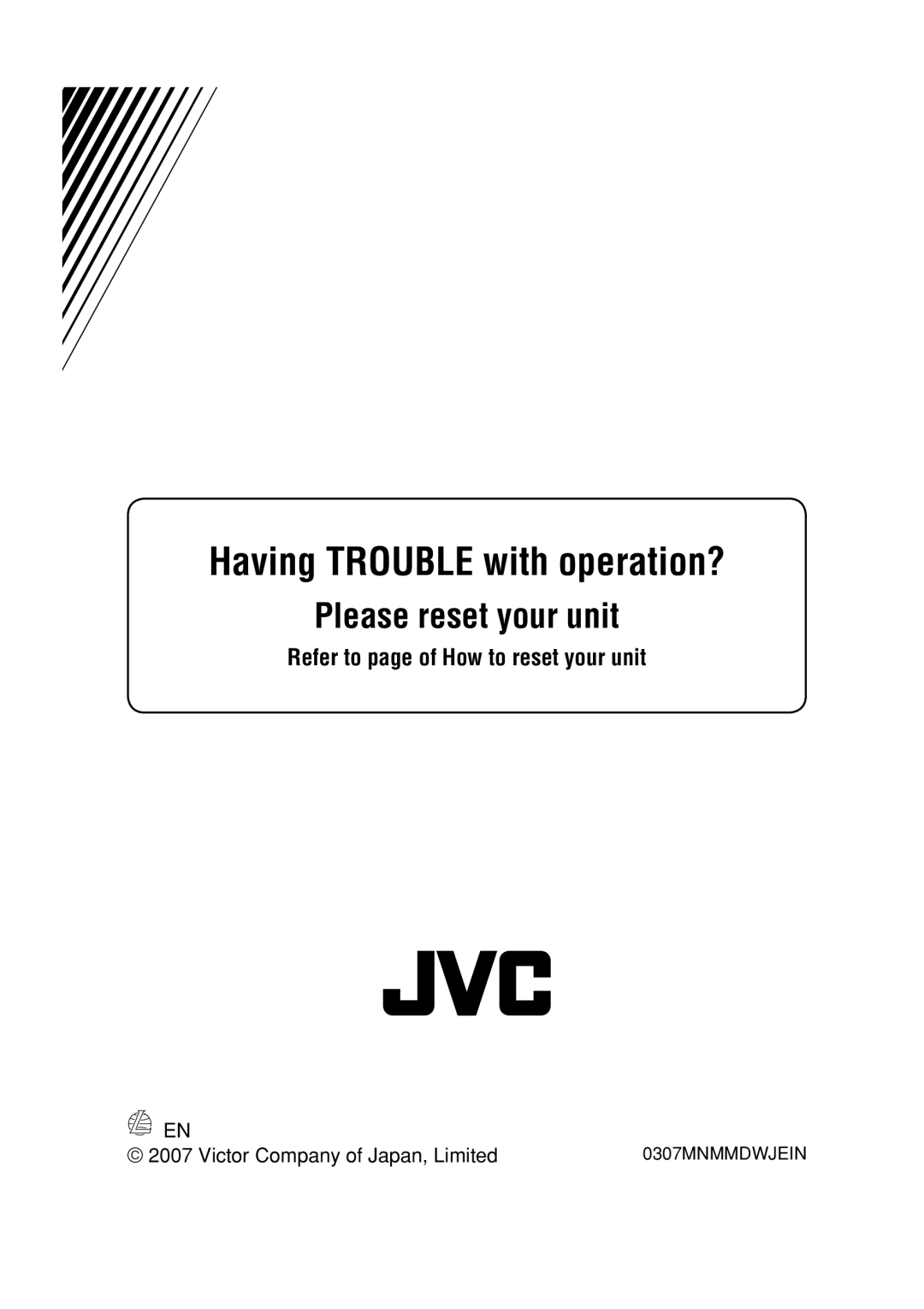 JVC KW-AVX900 manual Having Trouble with operation? 