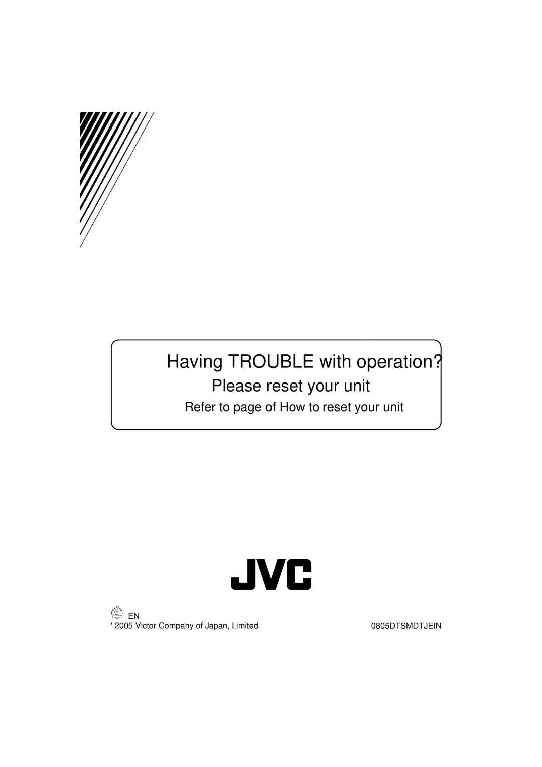 JVC KW-XC405, W-XC406 manual Having Trouble with operation? 