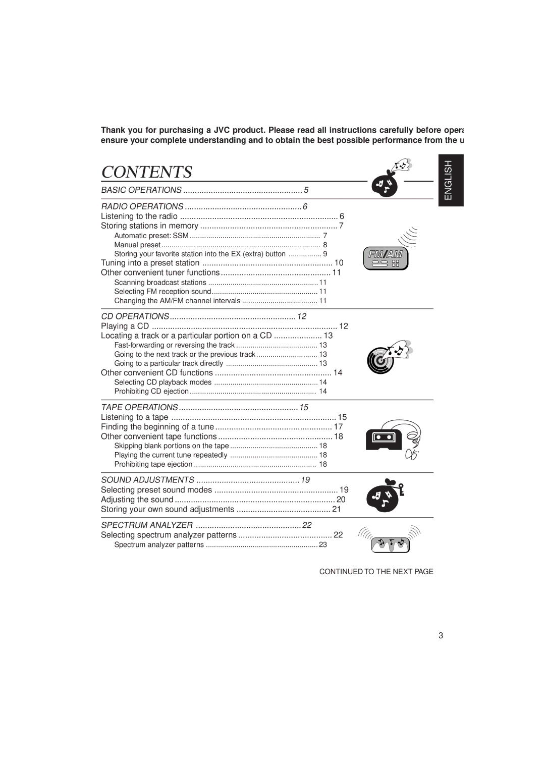 JVC KW-XC770 manual Contents 