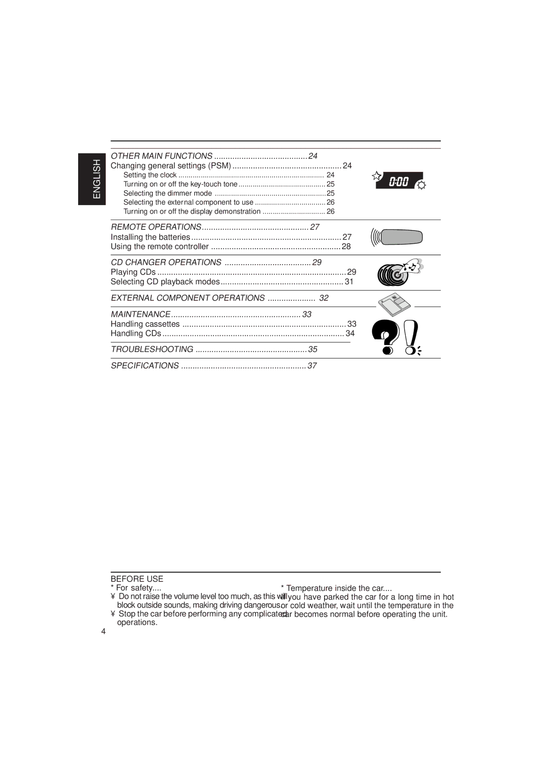 JVC KW-XC770 manual Remote Operations 