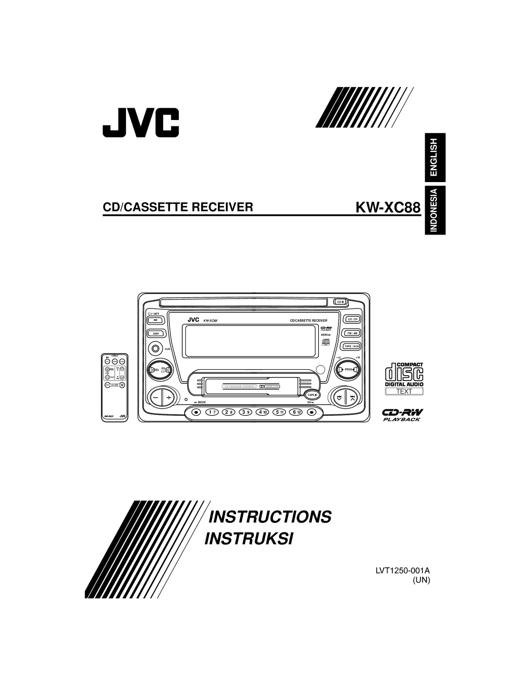 JVC KW-XC88 manual Instructions Instruksi 