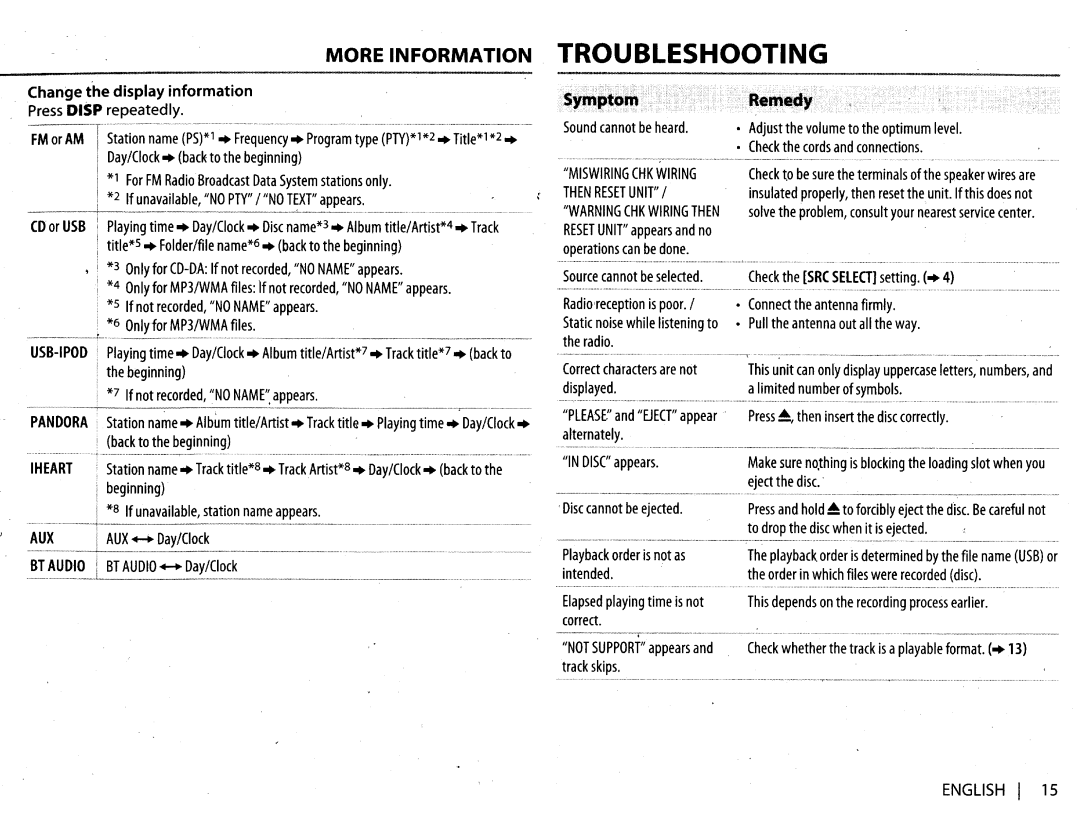 JVC KWR710 instruction manual Change the display information, +Frequency+ Program type PTY*1 