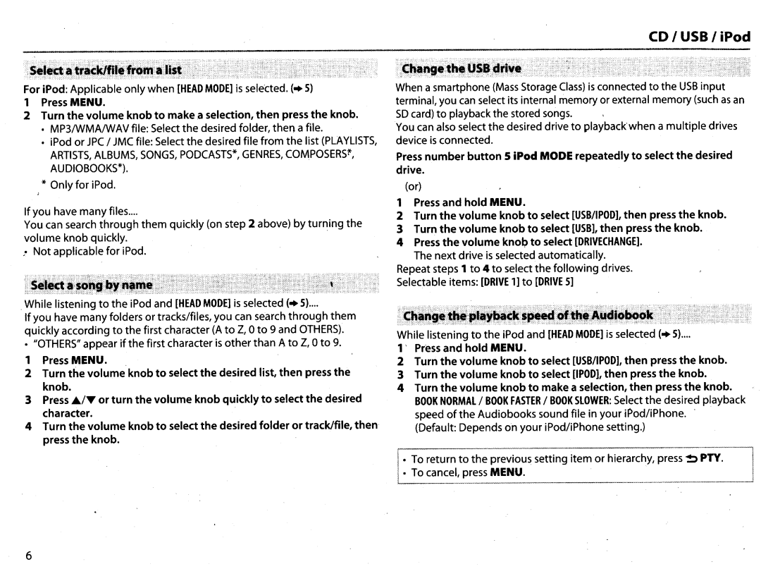 JVC KWR710 instruction manual Audiobooks 