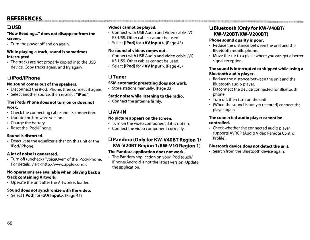 JVC KWV20BT instruction manual OTuner 