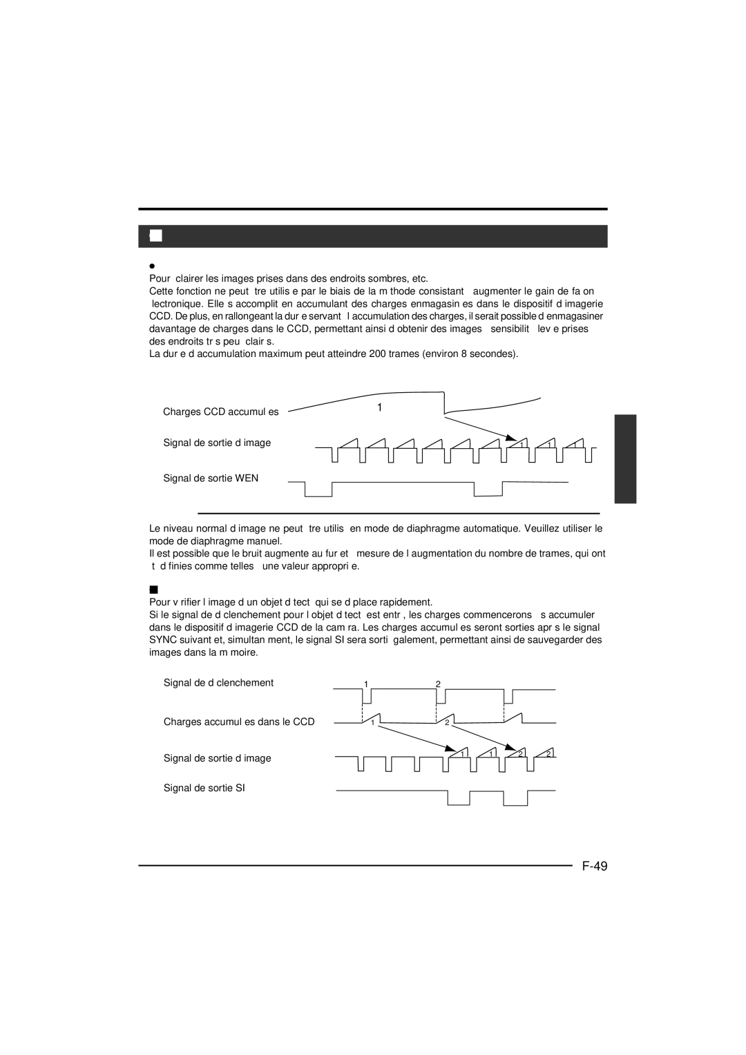 JVC KY-F550E instruction manual Information technique,  Fonction obturateur lent, Réglage Slow Shut 3 FRM 