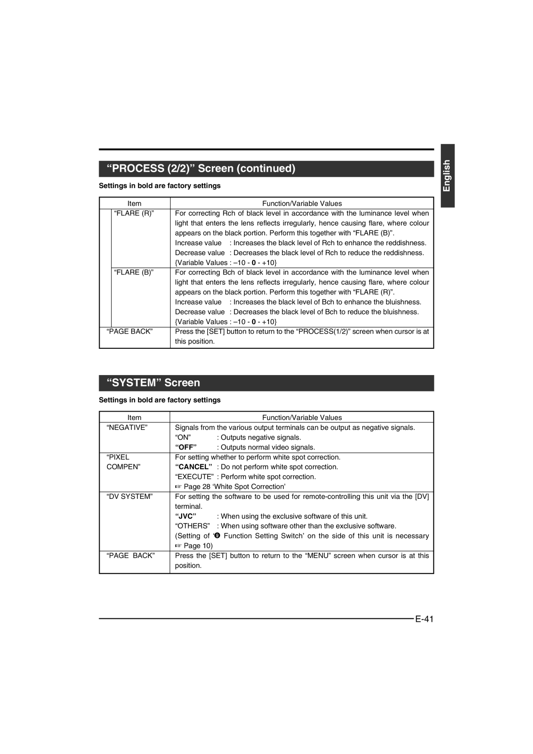 JVC KY-F550E instruction manual System Screen, Off, Jvc 