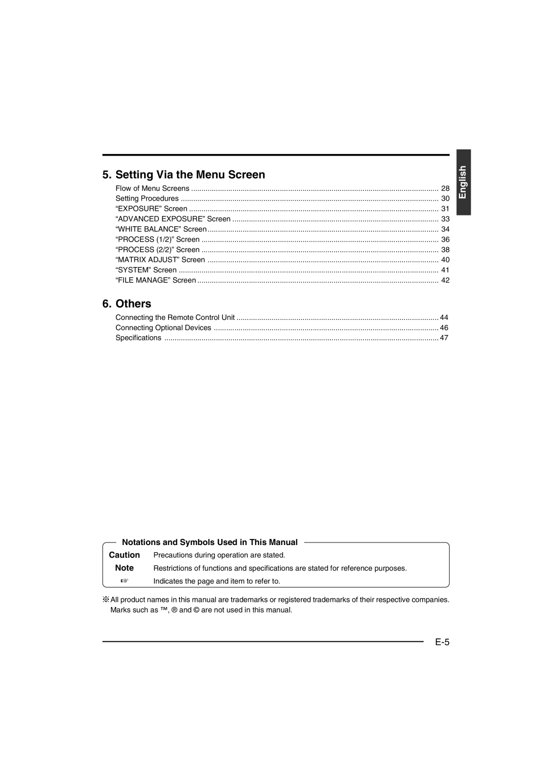 JVC KY-F560 instruction manual Setting Via the Menu Screen, Advanced Exposure Screen 