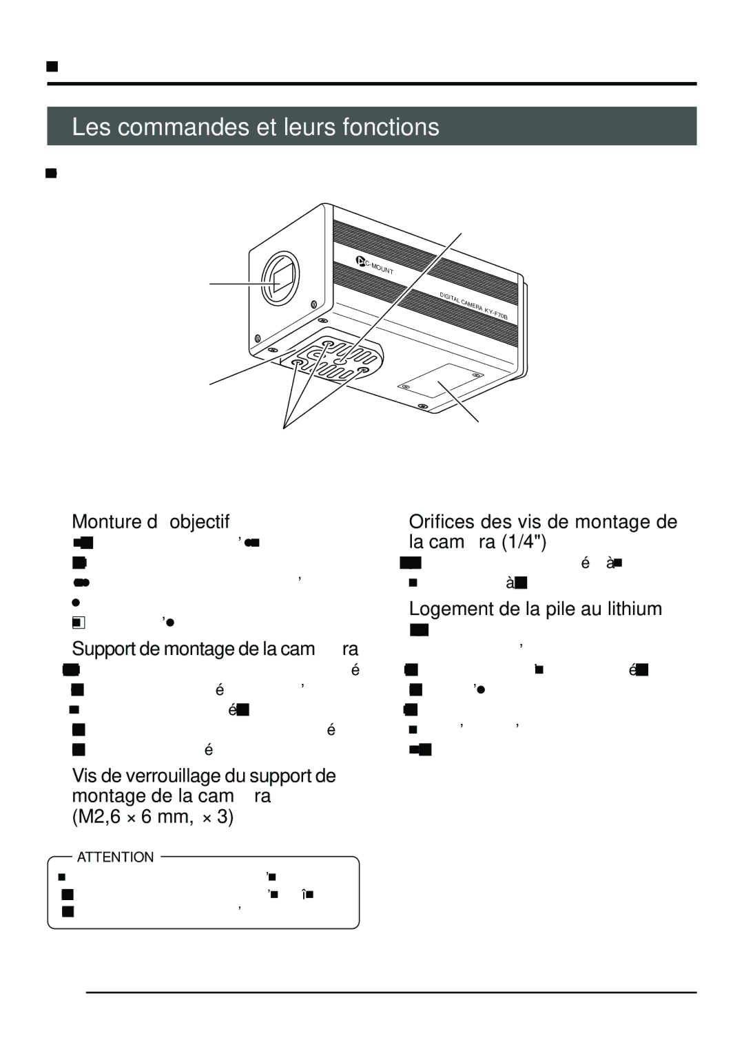 JVC KY-F70B manual Les commandes et leurs fonctions, Face avant et fond 