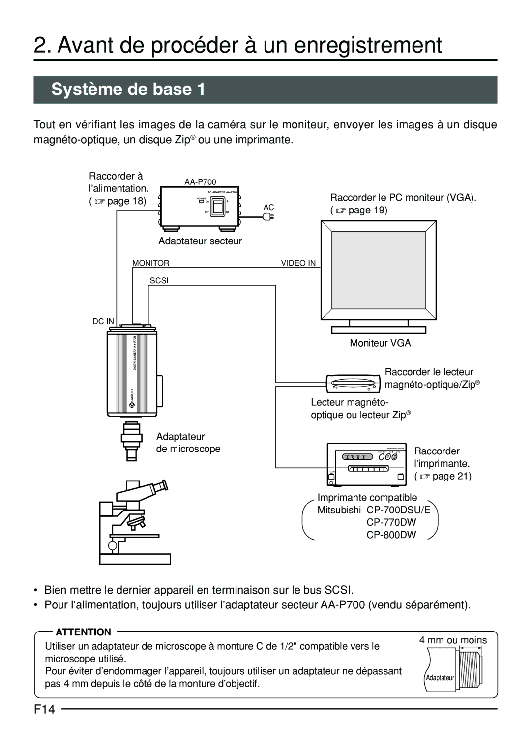 JVC KY-F70B manual Avant de procéder à un enregistrement, Système de base, F14 