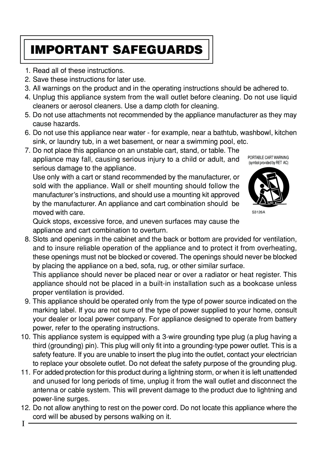 JVC KY-F70B manual Important Safeguards 