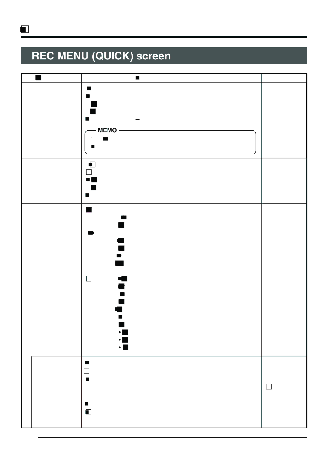 JVC KY-F70B manual REC Menu Quick screen, E62 