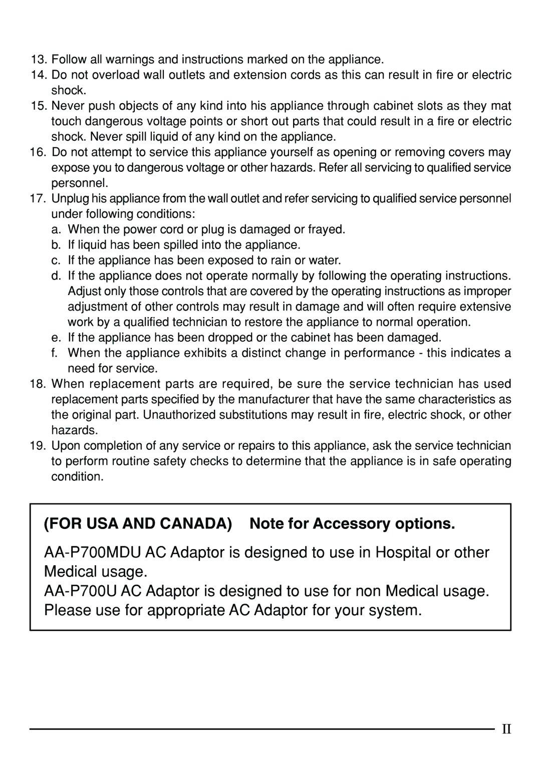 JVC KY-F75 manual For USA and Canada Note for Accessory options 