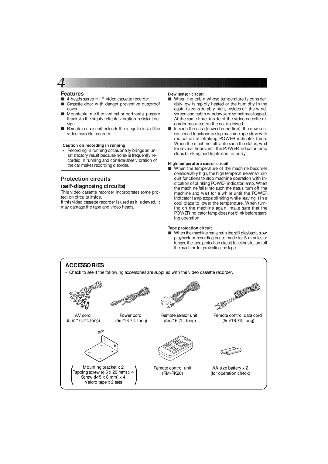 JVC KZ-V10 manual Features, 16.7ft. long 5m/16.7ft. long 