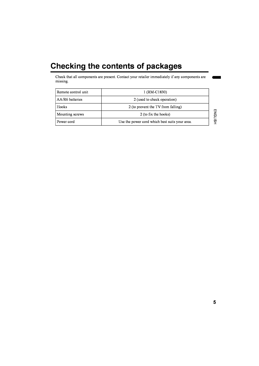 JVC LCT1774-001A, 1004MKH-CR-VP manual Checking the contents of packages 