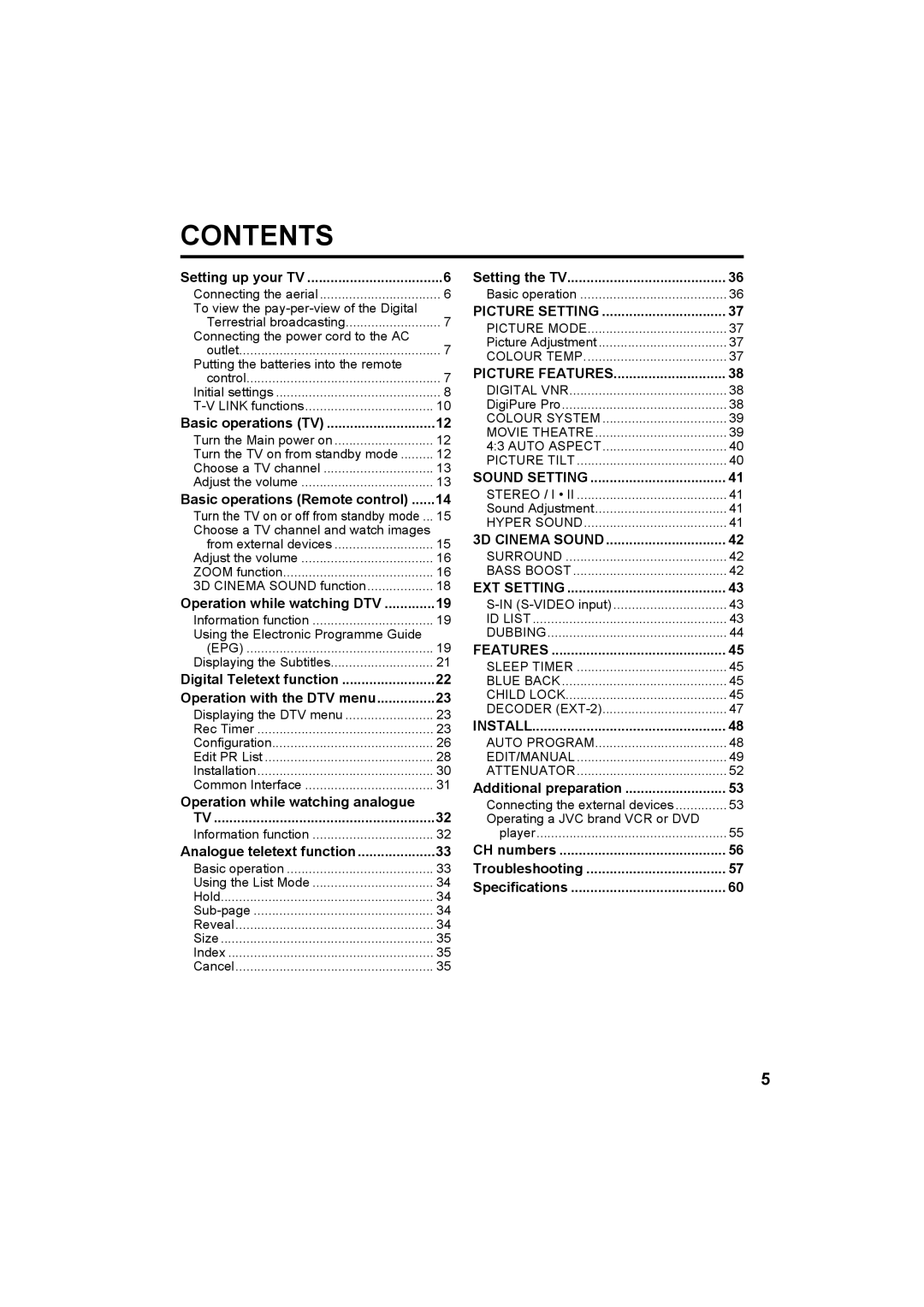 JVC 0405TKH-CR-MU, LCT1821-001A-U manual Contents 