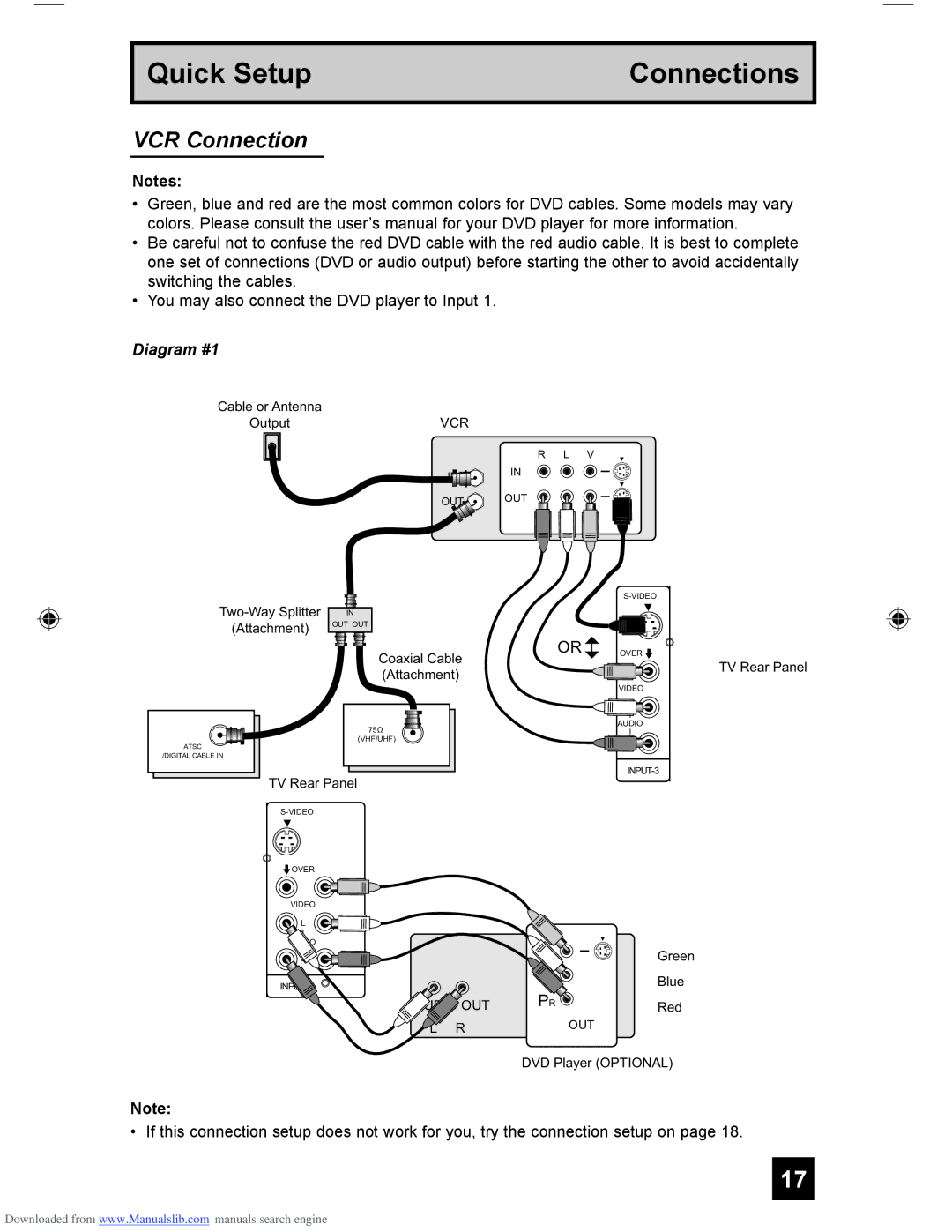 JVC HD-61Z456, LCT1928-001A-A, HD-55G466, HD-55G456 manual VCR Connection 