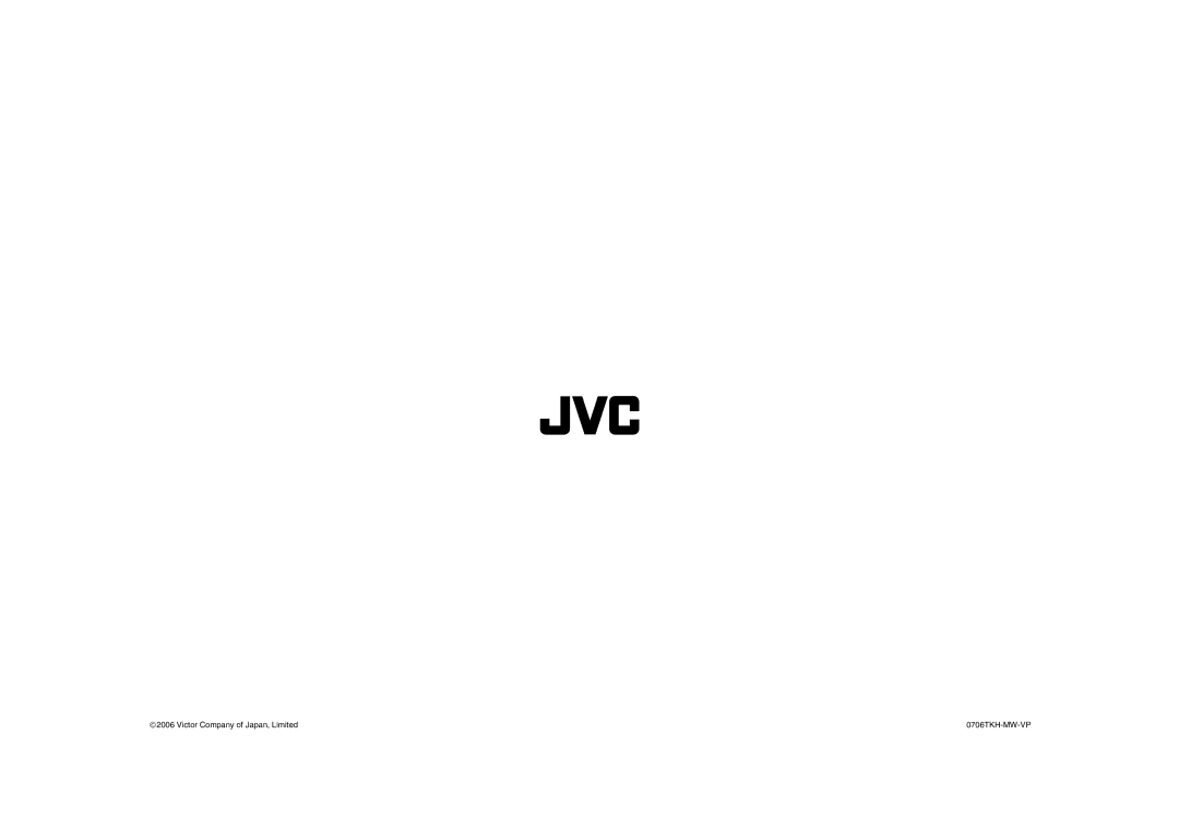 JVC 0706TKH-MW-VPC, LCT2132-001A manual Victor Company of Japan, Limited 0706TKH-MW-VP 