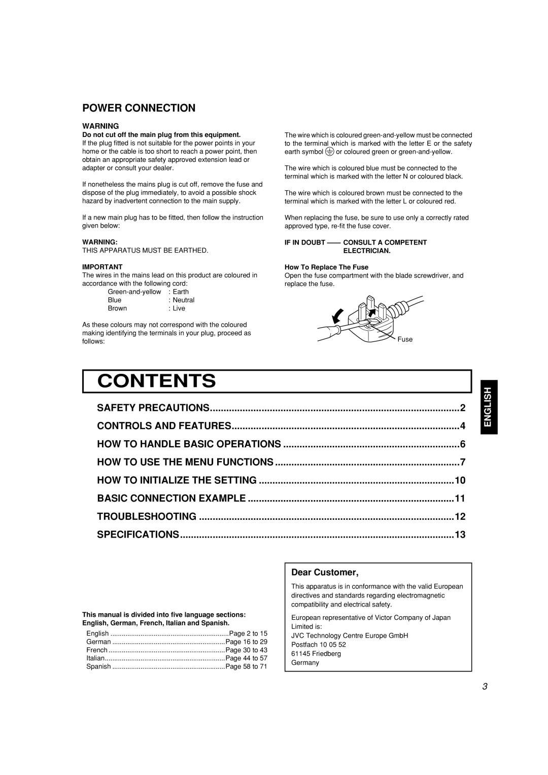 JVC LCT2141-001A-H manual Contents 