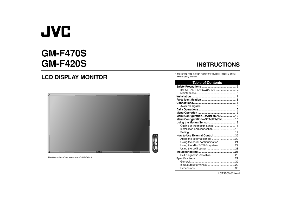 JVC LCT2505-001A-H manual GM-F470S GM-F420S 