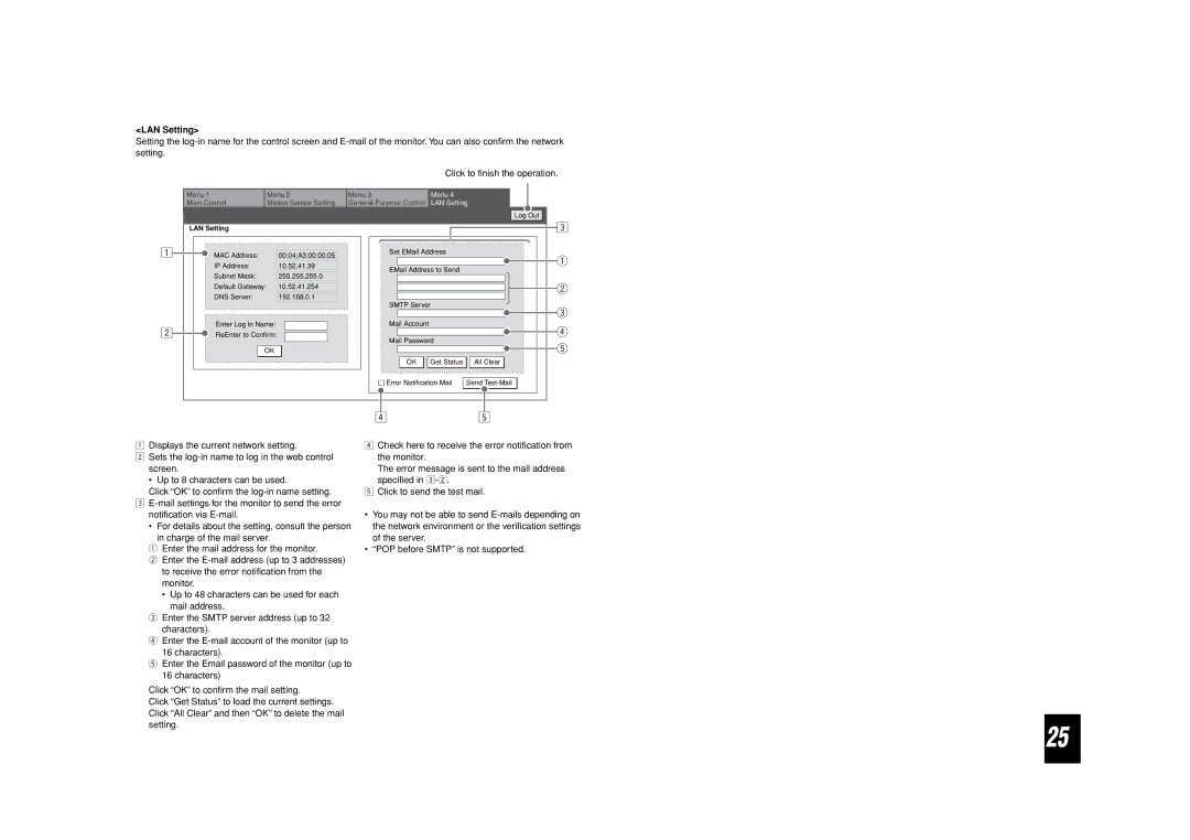 JVC LCT2505-001A-H manual LAN Setting 