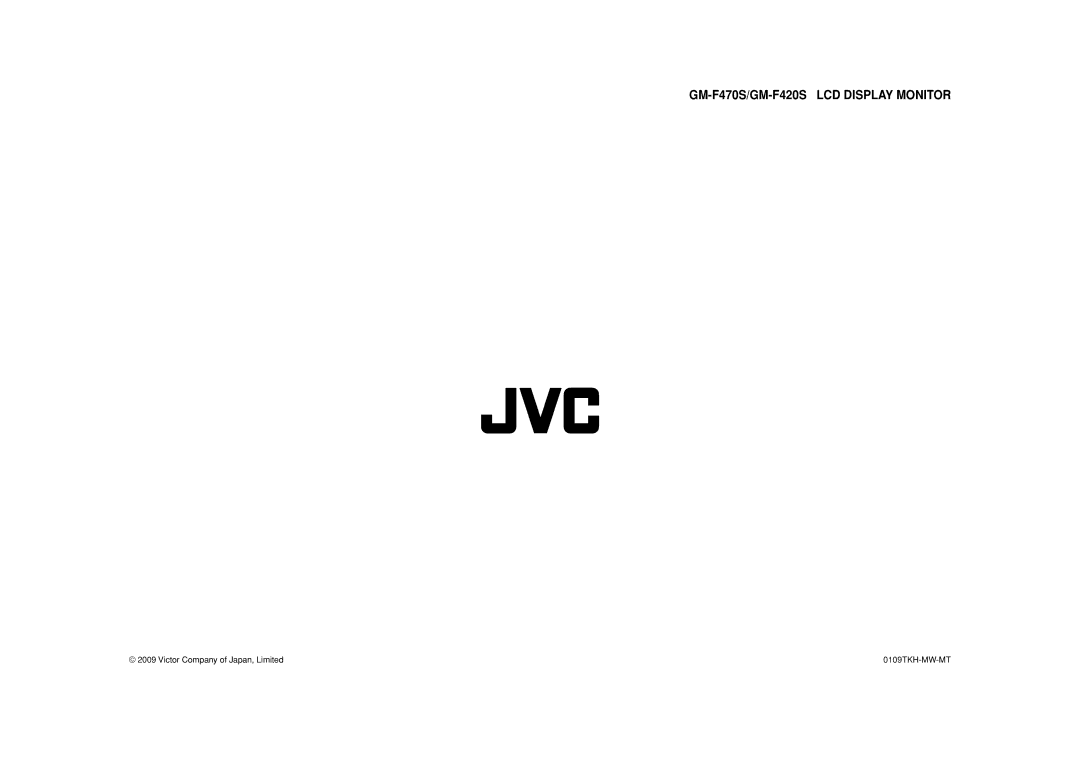 JVC LCT2505-001A-H manual Victor Company of Japan, Limited, 0109TKH-MW-MT 